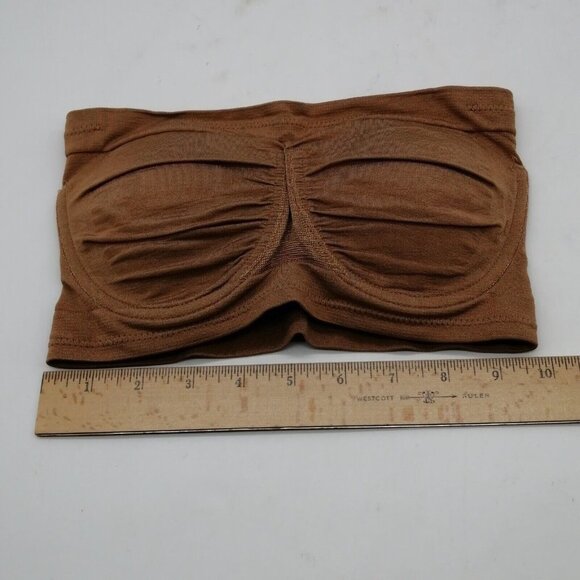 Rhonda Shear Womens Bra Brown Strapless Padded Pullover Underwire Stretch Small - Picture 3 of 6